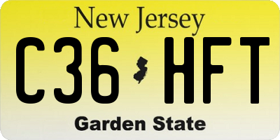 NJ license plate C36HFT