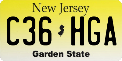 NJ license plate C36HGA