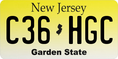 NJ license plate C36HGC
