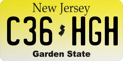 NJ license plate C36HGH