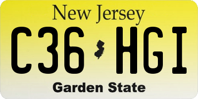 NJ license plate C36HGI