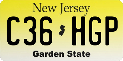 NJ license plate C36HGP