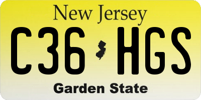 NJ license plate C36HGS