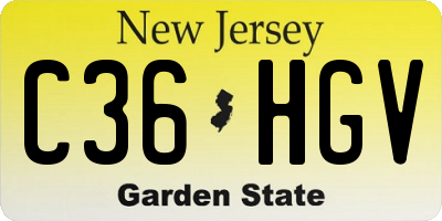 NJ license plate C36HGV