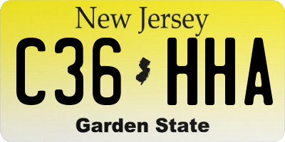 NJ license plate C36HHA