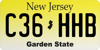 NJ license plate C36HHB