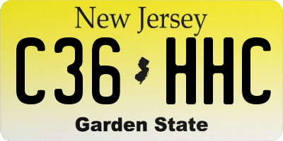 NJ license plate C36HHC