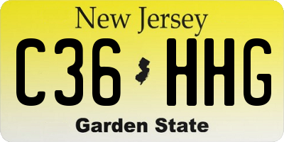 NJ license plate C36HHG