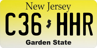 NJ license plate C36HHR