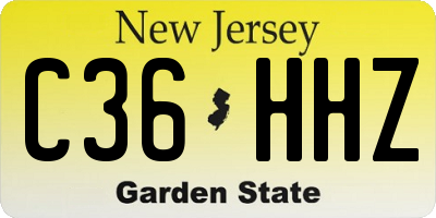 NJ license plate C36HHZ