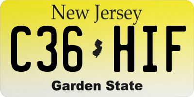 NJ license plate C36HIF