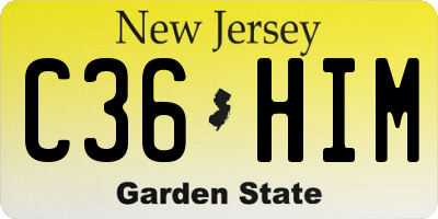 NJ license plate C36HIM
