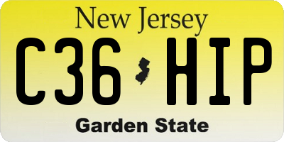 NJ license plate C36HIP