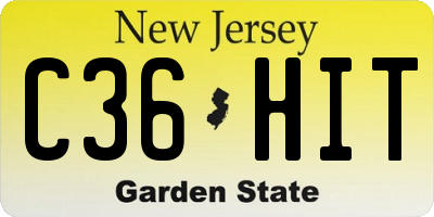 NJ license plate C36HIT