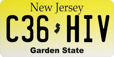NJ license plate C36HIV