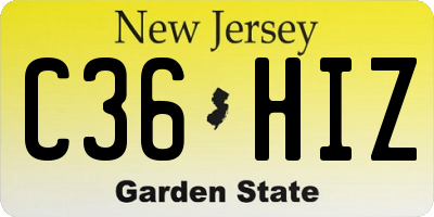 NJ license plate C36HIZ