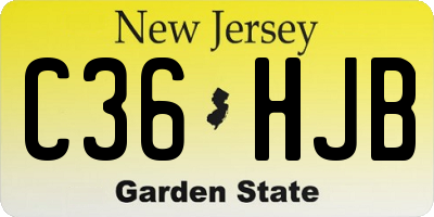NJ license plate C36HJB