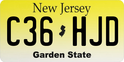 NJ license plate C36HJD