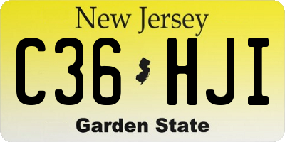 NJ license plate C36HJI