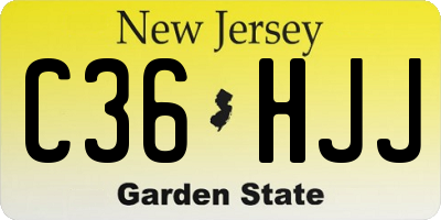 NJ license plate C36HJJ