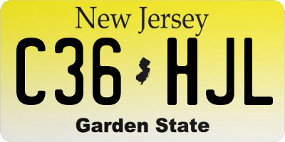 NJ license plate C36HJL