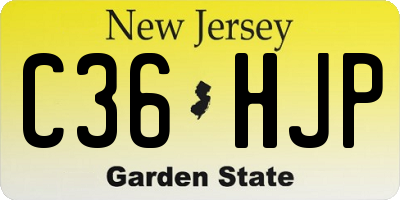 NJ license plate C36HJP