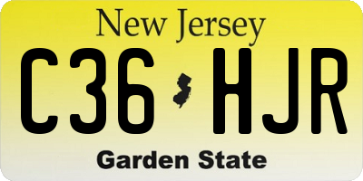 NJ license plate C36HJR