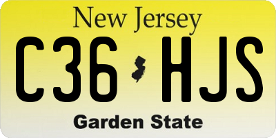 NJ license plate C36HJS