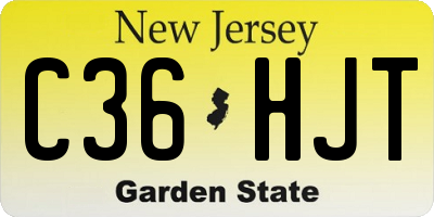 NJ license plate C36HJT