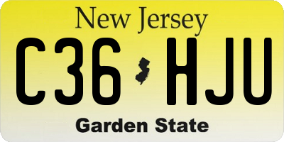NJ license plate C36HJU