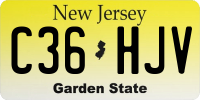 NJ license plate C36HJV