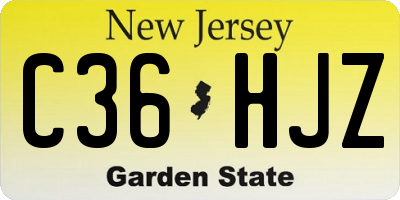 NJ license plate C36HJZ