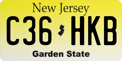 NJ license plate C36HKB