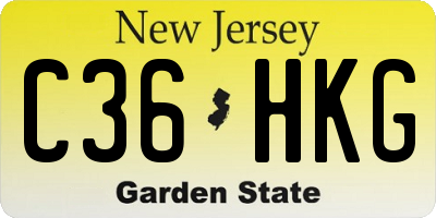 NJ license plate C36HKG