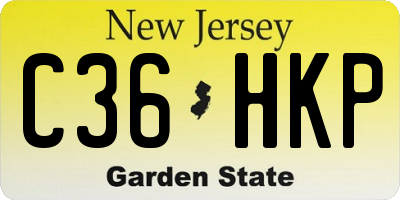 NJ license plate C36HKP