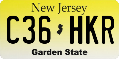 NJ license plate C36HKR