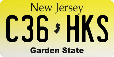 NJ license plate C36HKS