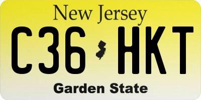 NJ license plate C36HKT