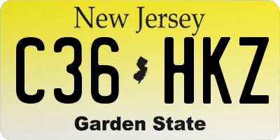 NJ license plate C36HKZ