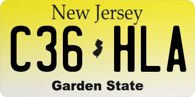 NJ license plate C36HLA