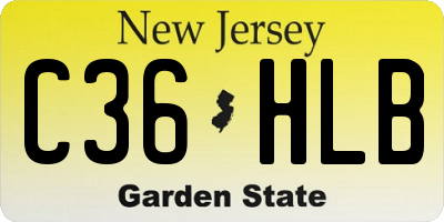 NJ license plate C36HLB
