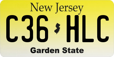 NJ license plate C36HLC