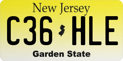 NJ license plate C36HLE