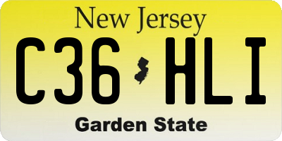 NJ license plate C36HLI
