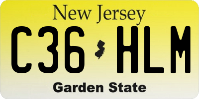 NJ license plate C36HLM