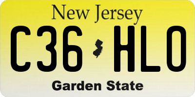 NJ license plate C36HLO