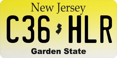 NJ license plate C36HLR