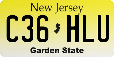 NJ license plate C36HLU