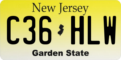NJ license plate C36HLW