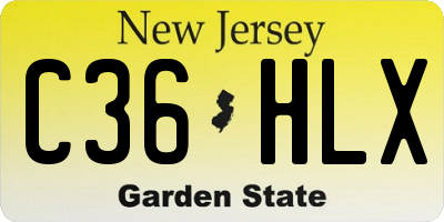 NJ license plate C36HLX
